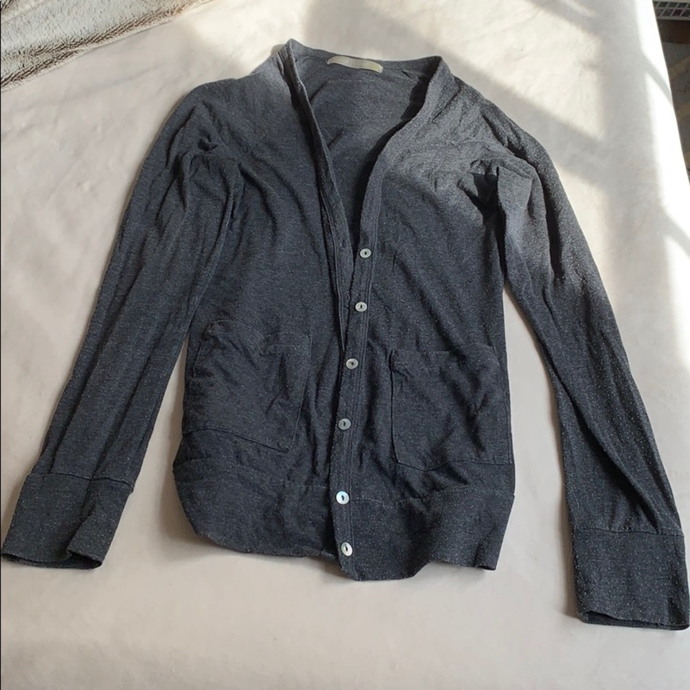 Grey button down cardigan with pockets